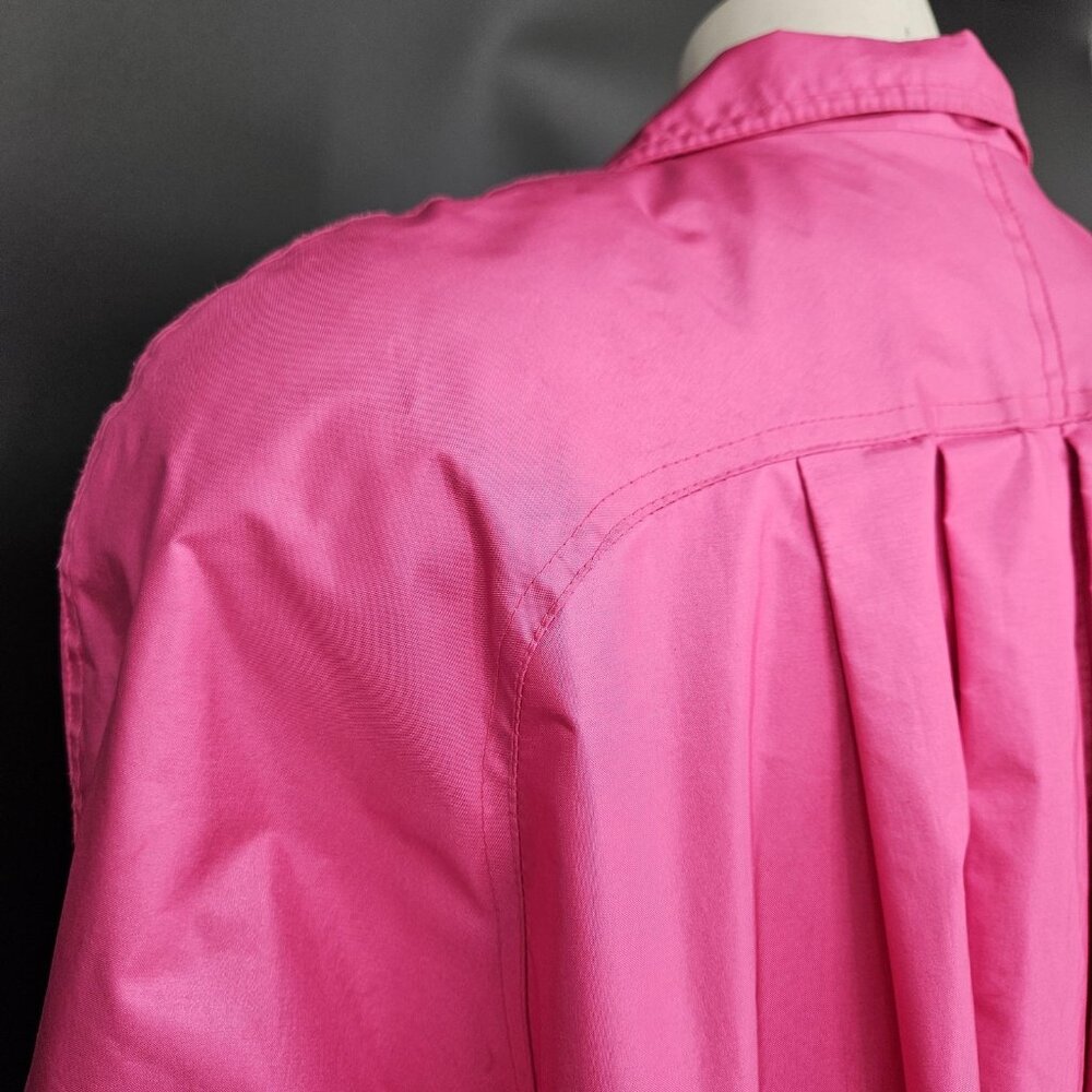 Vintage Trench Long Rain Jacket Coat Womens 12 Pink Rubberized Belted 80s Formal - Picture 10 of 16